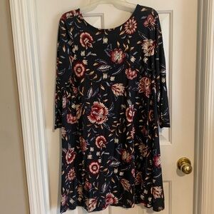 LOFT navy floral dress